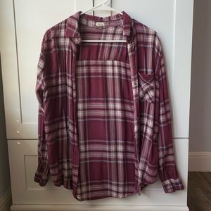 Garage Raspberry Light Blue and White Flannel